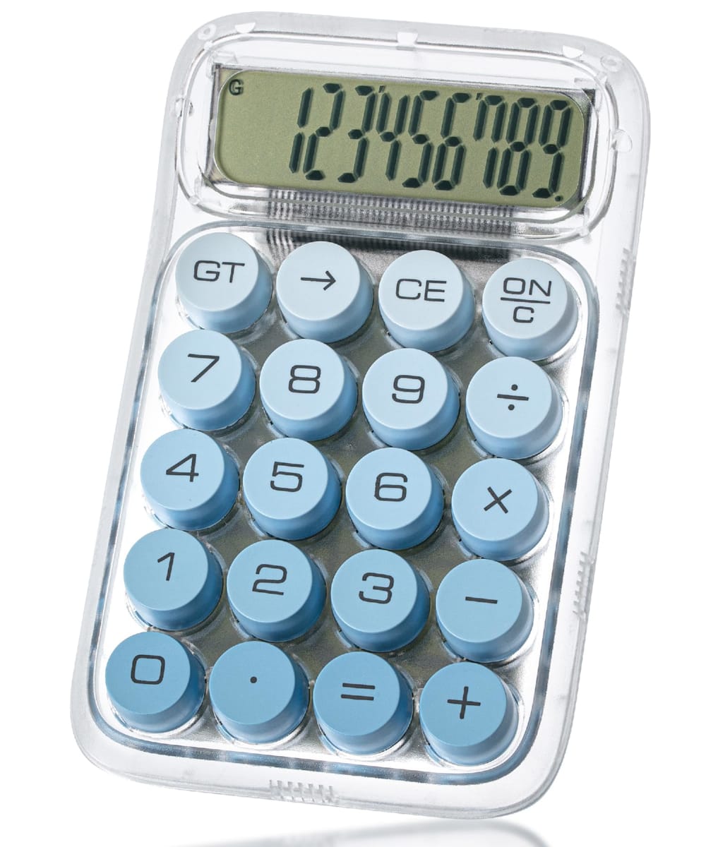 Mr. Pen Blue Mechanical Switch Calculator, 10 Digits, Large LCD Display, Big Buttons, Standard Function Calculator