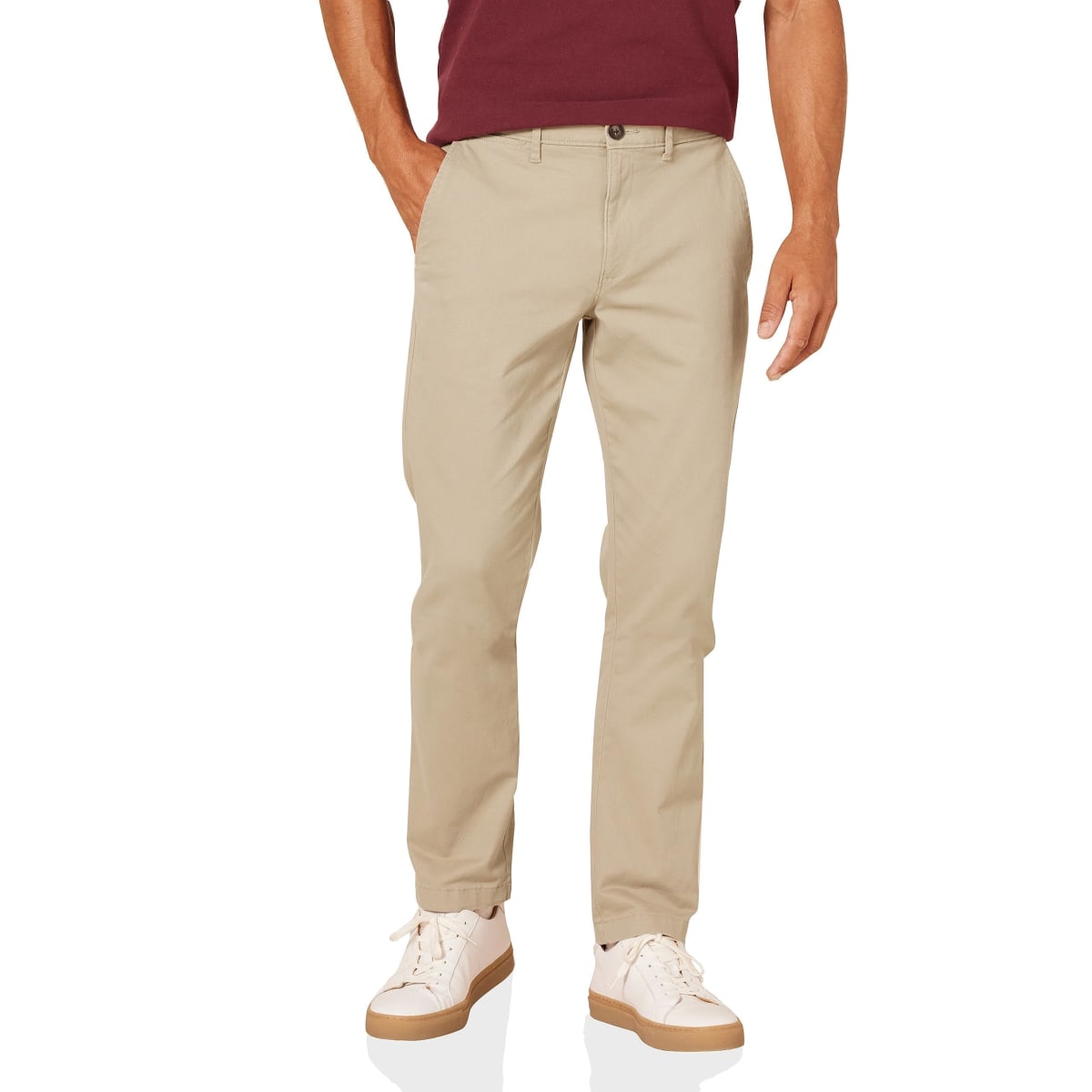 Amazon Essentials Men's Slim-Fit Casual Stretch, Khaki, 28W x 30L