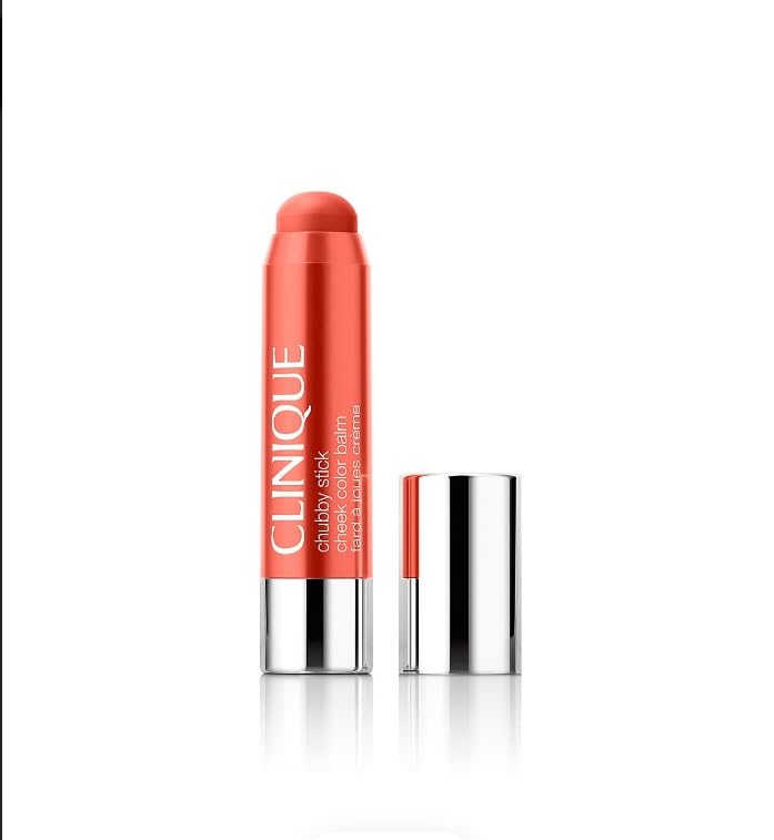 Clinique Chubby Cream Blush Stick Cheek Colour Balm | Blush For Cheeks | Long Lasting + Buildable | Create A Healthy Looking Glow | Perfect For Travel, Plenty O' Papaya