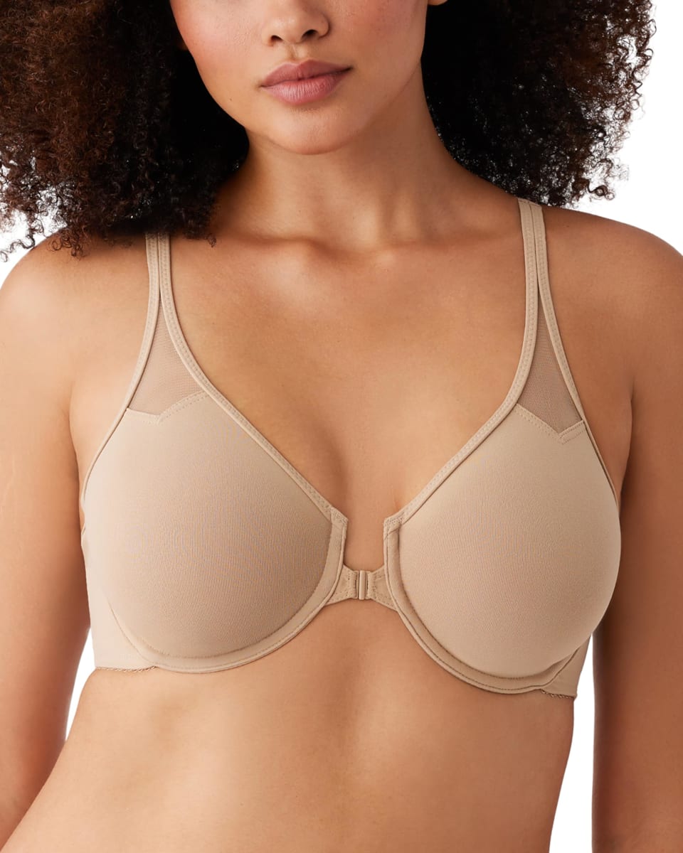 Wacoal Women's Front Close T-Back Bra, Toast, 34DD