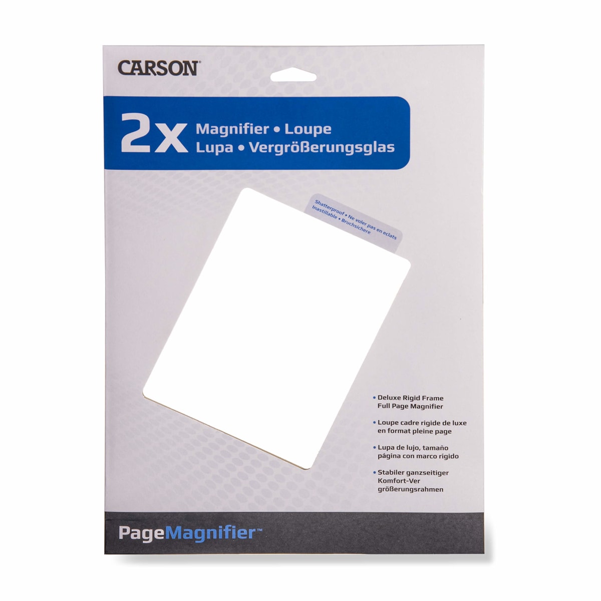 Carson 2X Power Rigid Frame 8.5x11 Inch Page Magnifier for Reading Newspapers, Magazines, Books and More (DM-21)