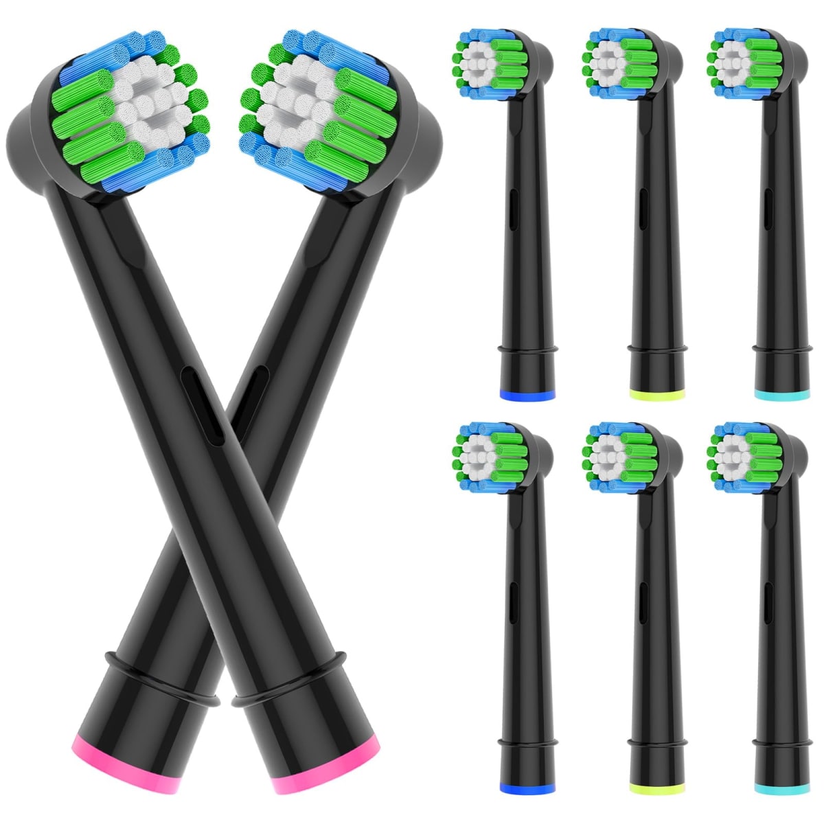 8pcs Professional Toothbrush Replacement Heads, Compatible with Braun Oral-B Electric Toothbrush, Pro1000 /1500/100/500/Vitality/Genius X/7000/7500/8000/9600 Etc.