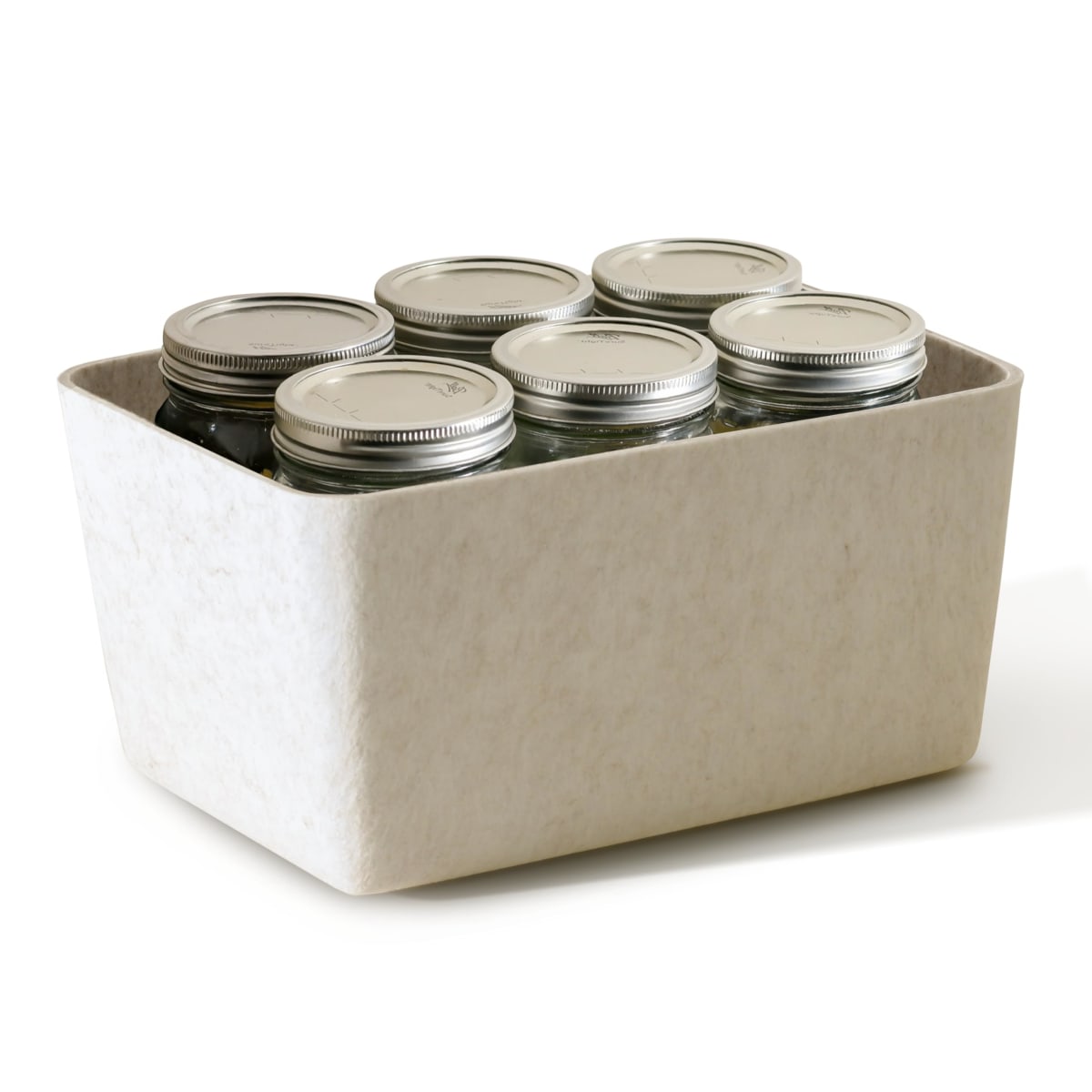 SortJoy The Sculpted Wide Bin Storage Bin Felt Storage Basket Drawer Organizer Bins Box Toy Pet Books Clothes Closet Cabinet Bathroom, Pantry, Kitchen 12 x 9 x 6 (Stone, Oatmeal)