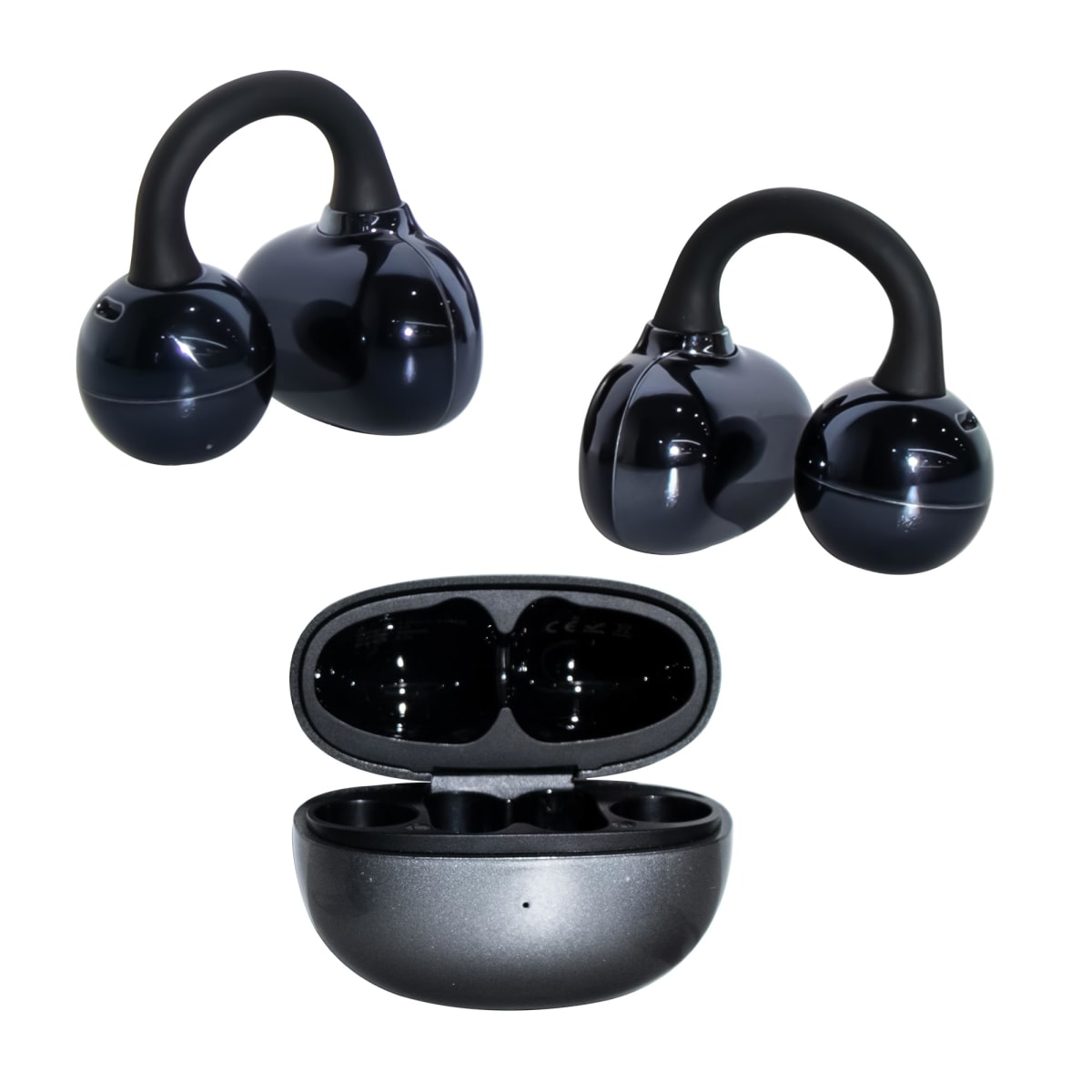 Open Ear M30 Earbuds, Bluetooth 6.0 Wireless Ultra Audio, ENC AI Air Conduction Headphones, 60H Playtime, Stereo Sound, Touch Control, Premium Clip-On Open-Ear Earphones for Office & Daily Use, Black