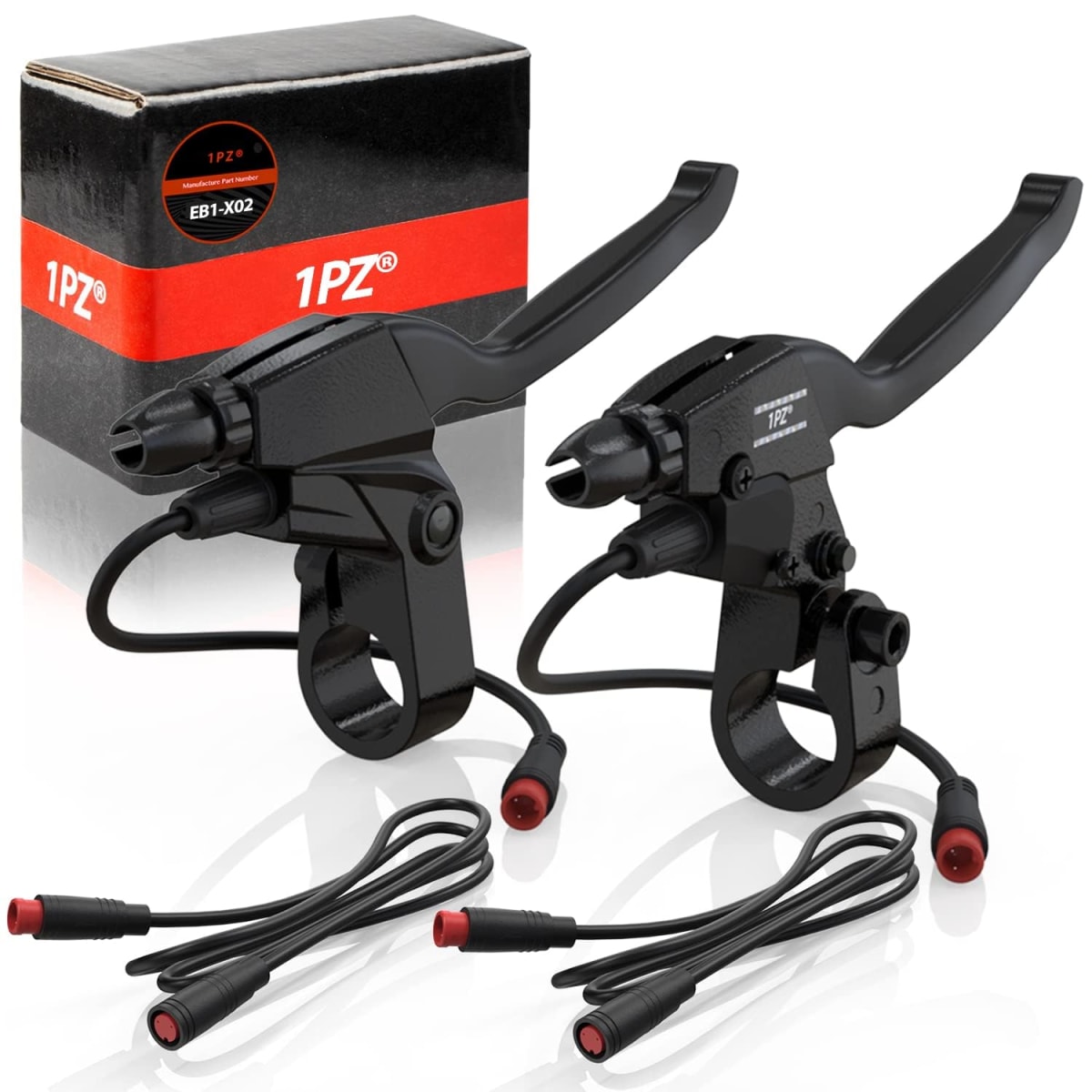1PZ EB1-X02 Durable Waterproof 2 pin Connector 2 Wires Left & Right Electronic Brake Lever Accessories for Electric Bicycle E-Bike Scooter (1 Pair)