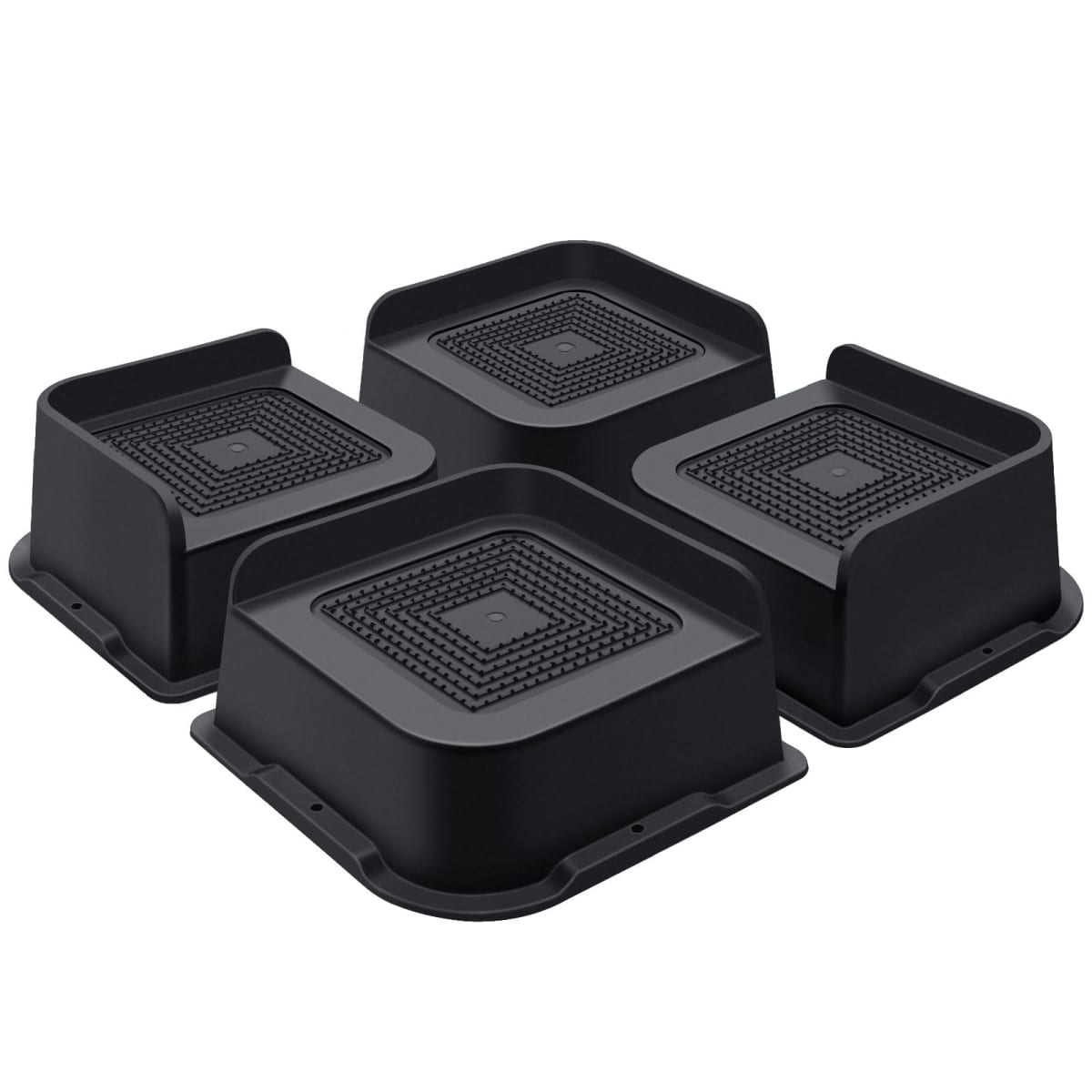 ANNKUT Bed Risers 2 Inch Heavy Duty, Furniture Risers for Bed Desk Table Sofa Couch Lifts to 2in、3in、4in、6in and 8in, Support up to 5000 Lbs(4 Pack Black)
