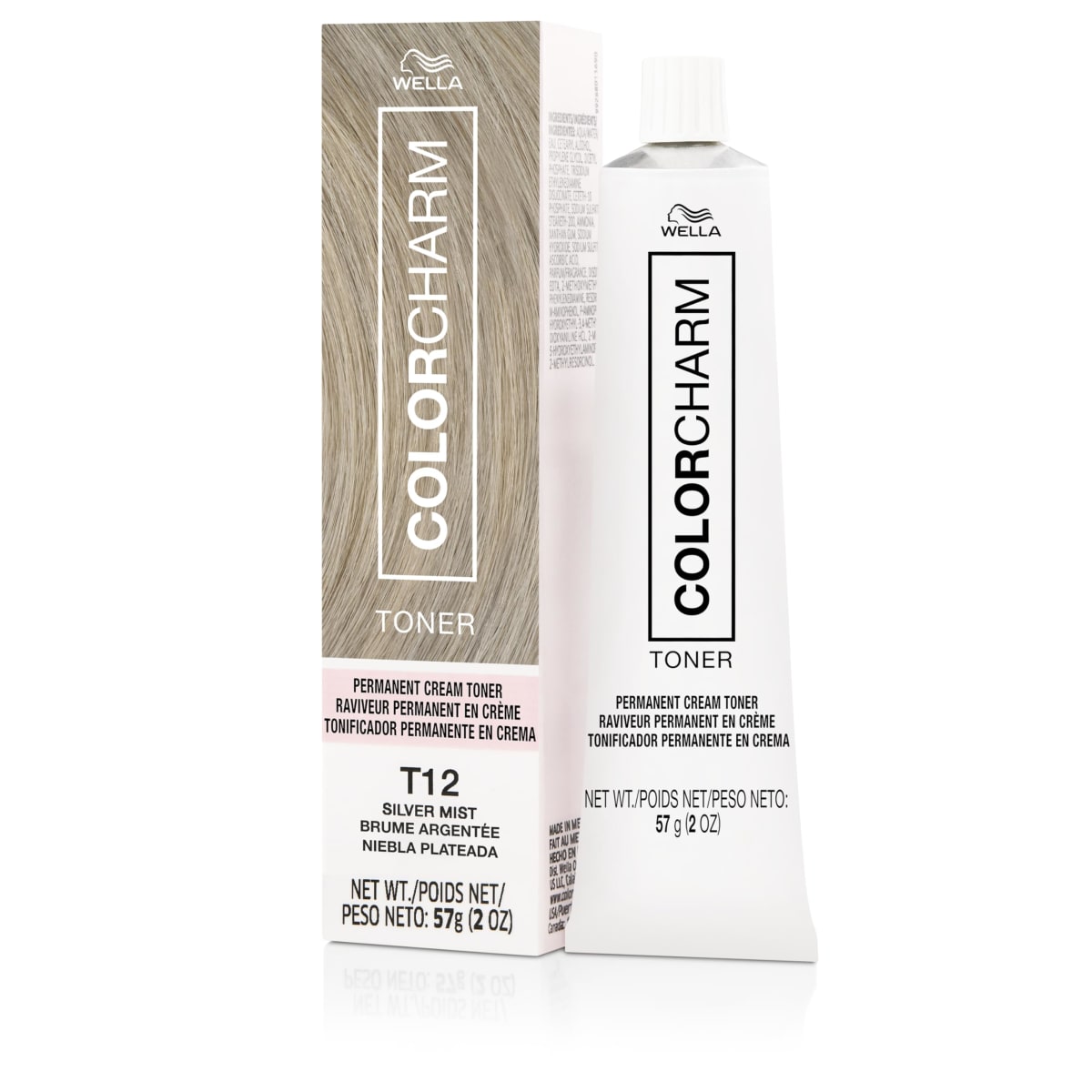 COLORCHARM Permanent Crème Toner| Free of Animal-Derivied Ingredients| Parabens Free| Gluten Free| T12 Silver Mist| 2 Fl oz.