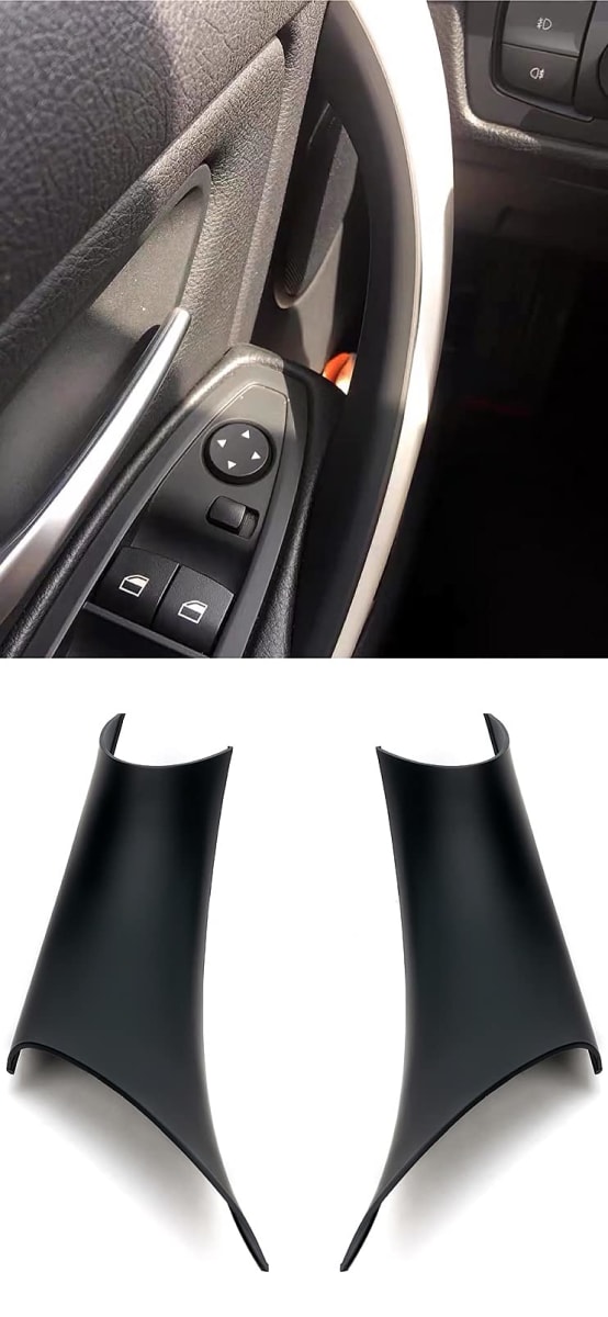 Door Pull Handle Cover for 320,328,330,335,M3 2012-2018 & 428, 435,M4 2014-2017 (Left Front+Right Front, Black)