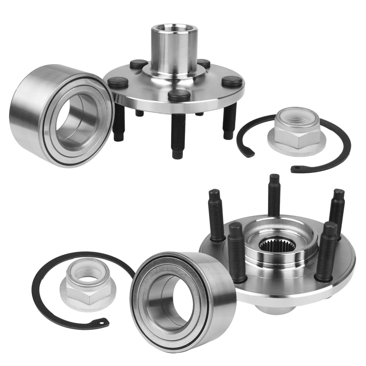 KUSATEC 518517 2pcs Front Wheel Bearing and Hub Assembly Compatible with 2007-2010 for Ford Edge Lincoln MKX, 5 Lug Bolts without ABS