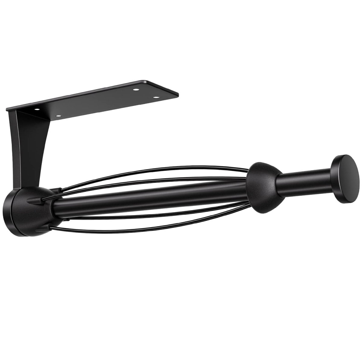 Paper Towel Holder Under Cabinet, Single Hand Operable Wall Mount Paper Towel Holder with Damping Effect, Self-Adhesive or Drilled for Kitchen Bathroom