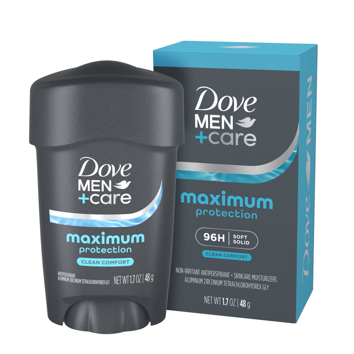DOVE MEN + CARE Clinical Protection Antiperspirant Clean Comfort Stick for Men 96-Hour Sweat and Odor Protection Clinical Strength Antiperspirant with 1/4 Moisturizing Cream 1.7 oz