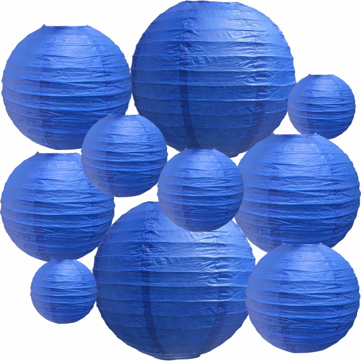 BEISHIDA Dark Blue Round Paper Lanterns Decorative Hanging Asia Chinese Japanese Paper Lanterns Lamp for Birthday Wedding Baby Bridal Shower Hannukah Home Decor Party Decoration(10 Packs)