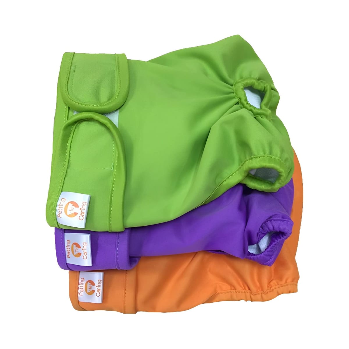 Dog Diapers Washable & Reusable by PETTING IS CARING - Female Dog Diapers Materials Durable Machine Washable Solution for Pet Incontinence and Long Travels - 3 Pack Set