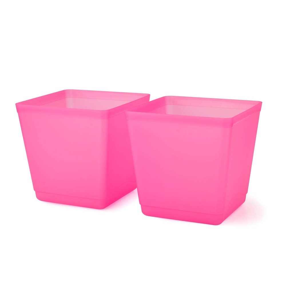 2 x 2pk 213oz Plastic Cube Storage Bins Pink - Bullseye's Playground™