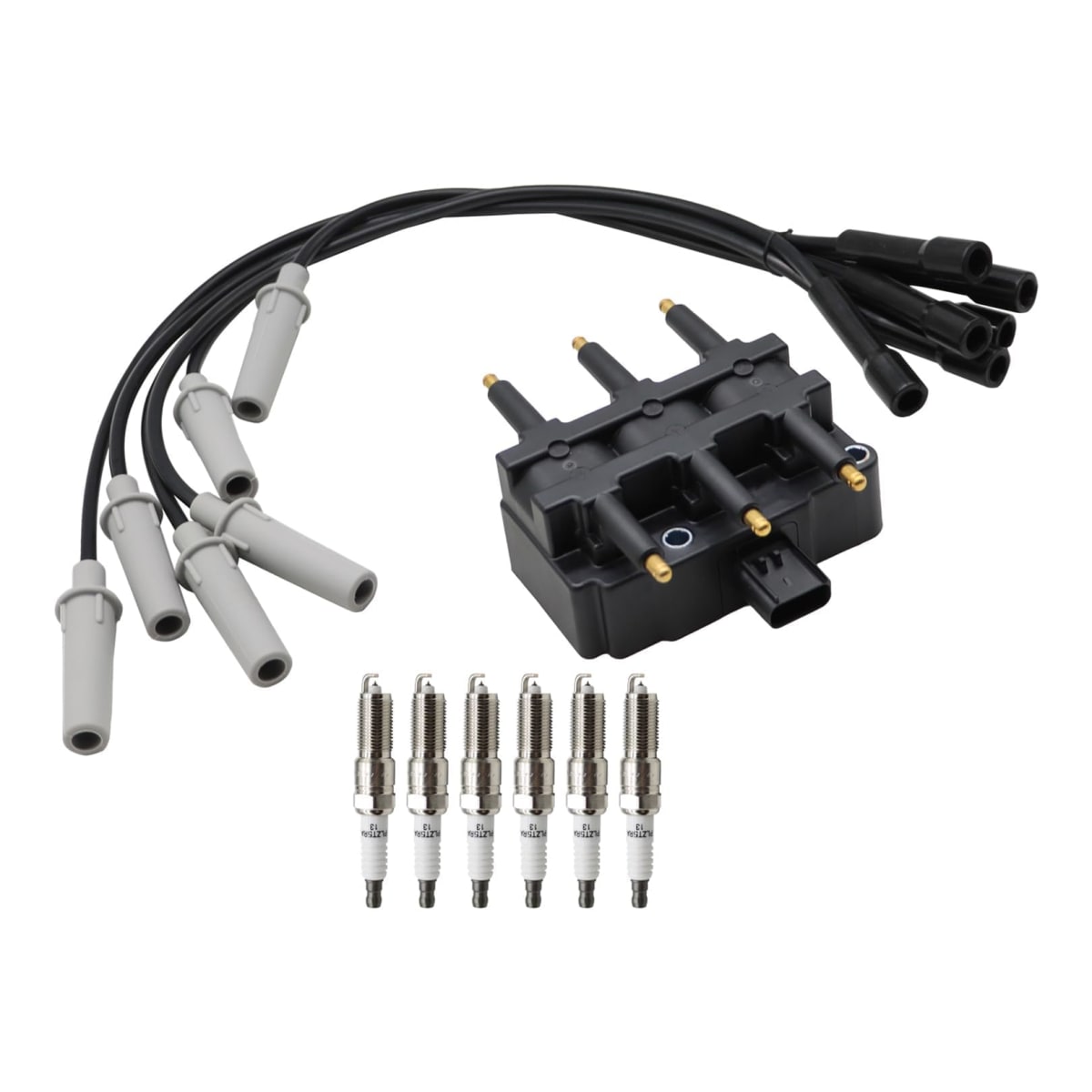 Jecoupoon UF305 Ignition Coil 6 PCS of Spark Plugs and Wire Set Compatible with Town & Country Voyager Pacifica Caravan Grand Caravan 2001-2010 3.3L 3.8L V6 Replacement for 27703 6716137 56029098AA