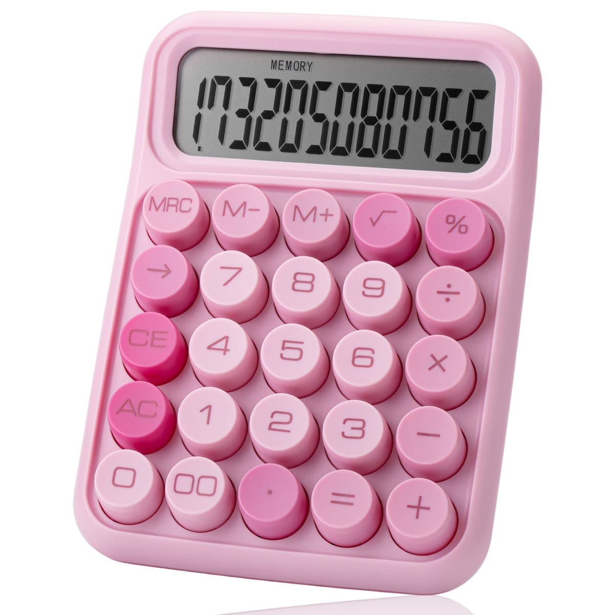 Mr. Pen Mechanical Switch Calculator, 10 Digits, Large LCD Display, Pink, Big Buttons, Desktop, Cute, Aesthetic