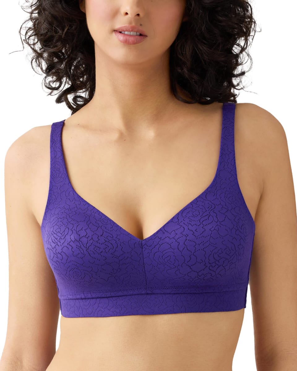 Wacoal Womens Inside Job Unlined Full Coverage Wire Free Bra, 852345, Purple Indigo, 42C