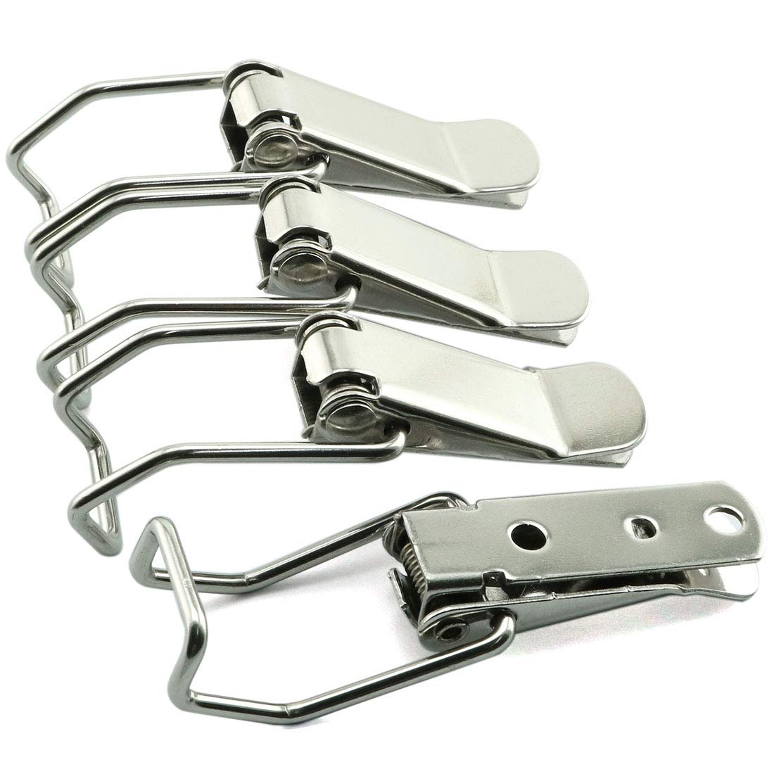 HJ Garden 4pcs Spring Loaded Toggle Latch Hasp,304 Stainless Steel Box Cabinet Latch Catch Locks Hasps 73mm/2.88 in