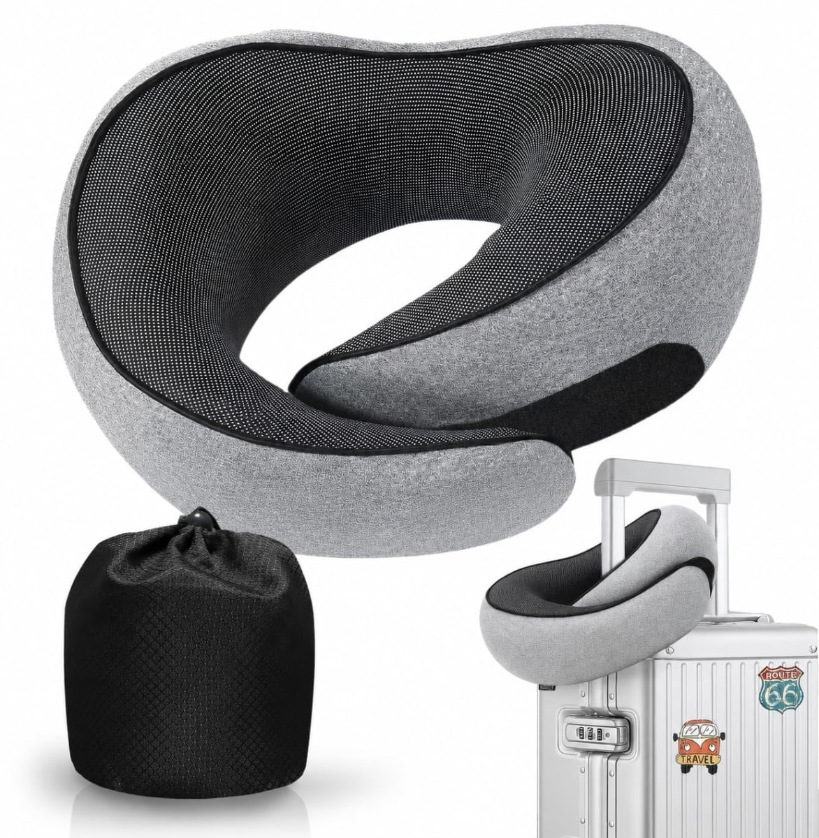 WEERSHUN Travel Pillows for Airplanes,2024 New Travel Pillow,Travel Neck Pillow Airplane Memory Foam Travel Pillow Neck Pillow for Traveling Suitable for Airplanes,Offices and Cars
