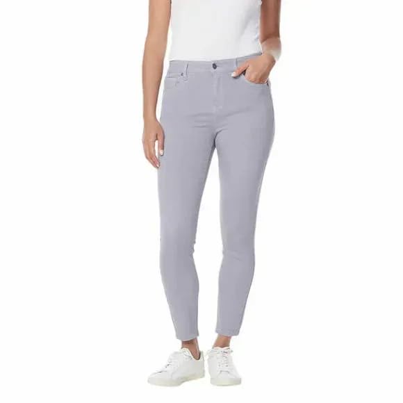 Buffalo David Bitton Women's Ankle Pants - Tan, High Rise, Super Soft Stretch, Skinny Ankle Grazer (CA/US, Numeric, 2, Regular, Regular, Purple)