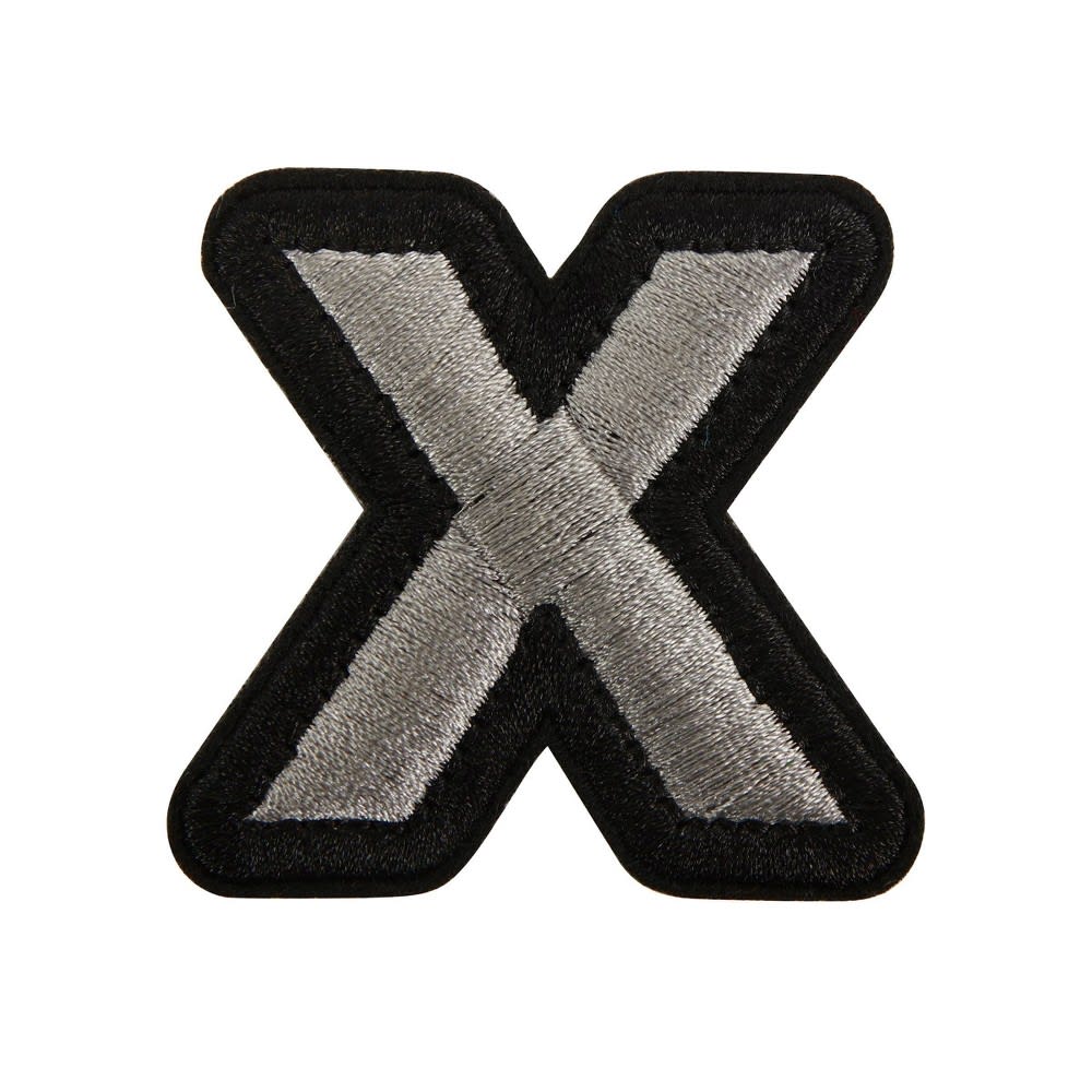 Ink & Barrel Self-Adhesive Letter X Patch - Gray