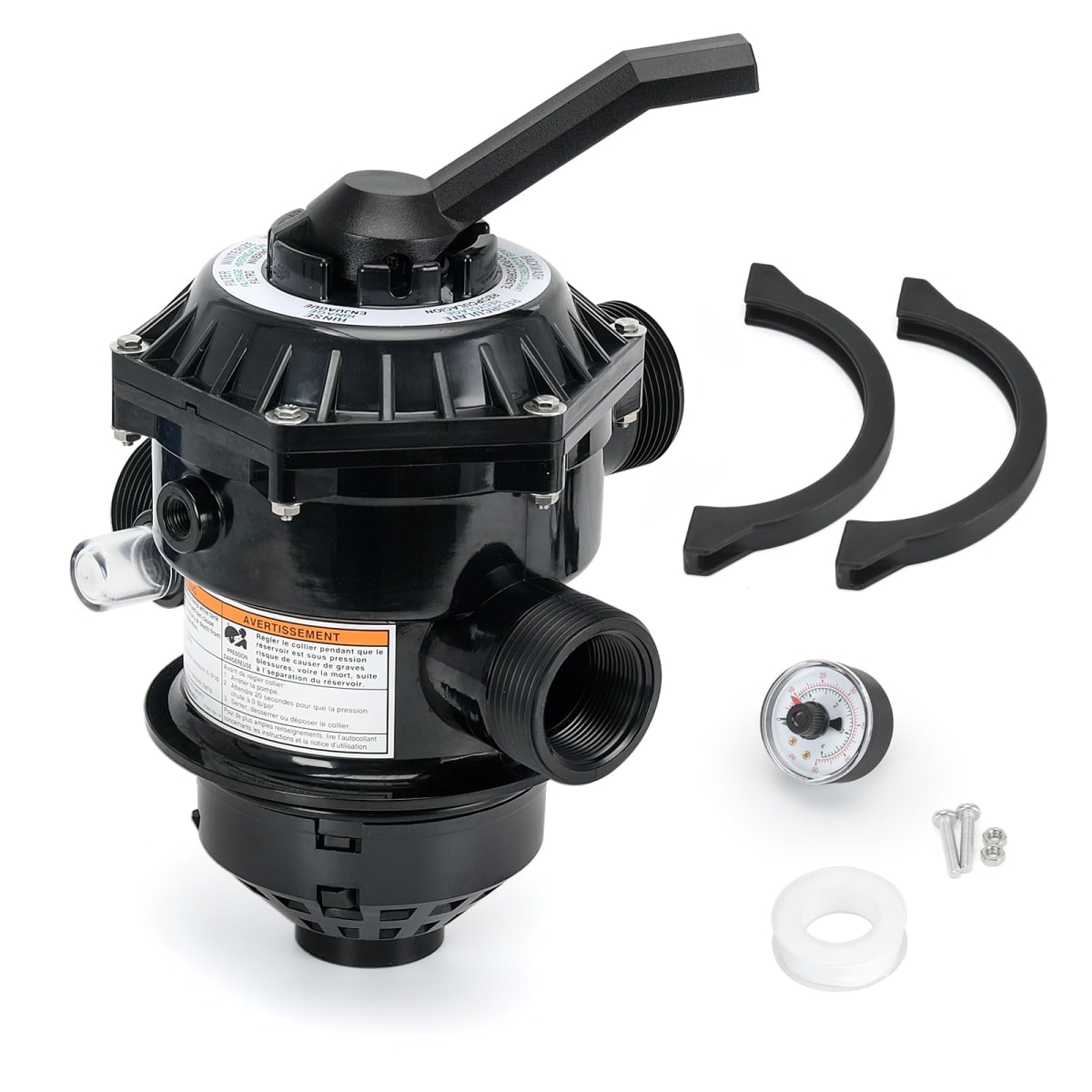 262506 1-1/2-Inch 6-Way Clamp Style Valve Compatible with pentair Multiport Valve,Fit for Tagelus/Sand Dollar/Meteor Pool and Spa Sand Filter (262506)