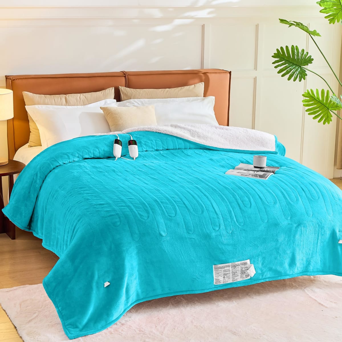Heated Electric Blanket Queen Size - 84" x 90" Heating Blanket with Dual Control, 10 Heating Levels & 8 Hours Auto Off, Soft Warm Flannel Blanket, Christmas Birthday Gifts for Senior Grandma