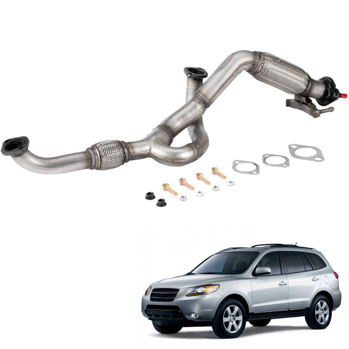 Front Flex Exhaust Pipe for 2007-2009 Hyundai Santa Fe GLS 2.7L HS01F