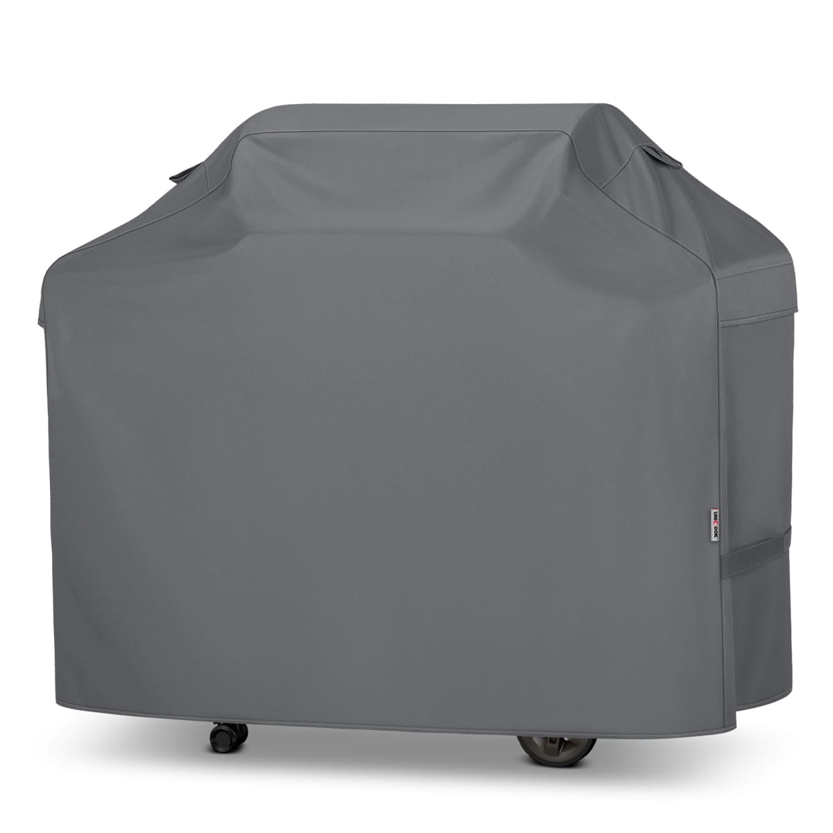 UNICOOK BBQ Cover 55 Inch, Waterproof Heavy Duty Barbecue Grill Cover, Outdoor Housse BBQ, Compatible for Weber, Char-Broil, Nexgrill, Brinkmann Barbecue, UV Resistant Material, Grey