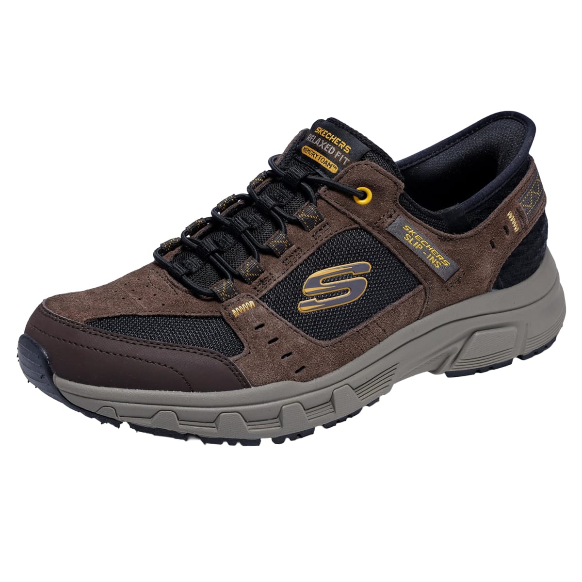 Skechers Mens Oak Canyon Consistent Winne Hands Free Slip in, Brown/Black, 11