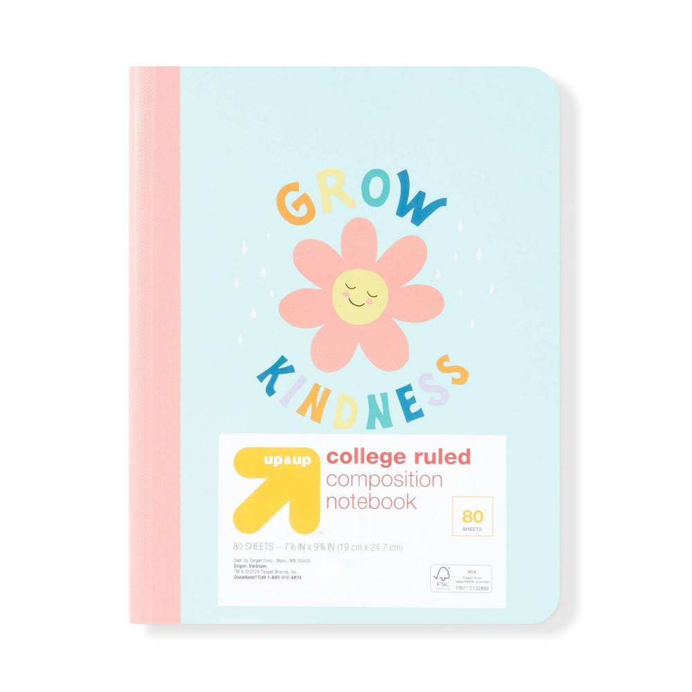 80ct College Ruled Composition Notebook Flower - up&up™