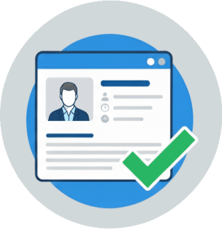 Provider profile with verification checkmark