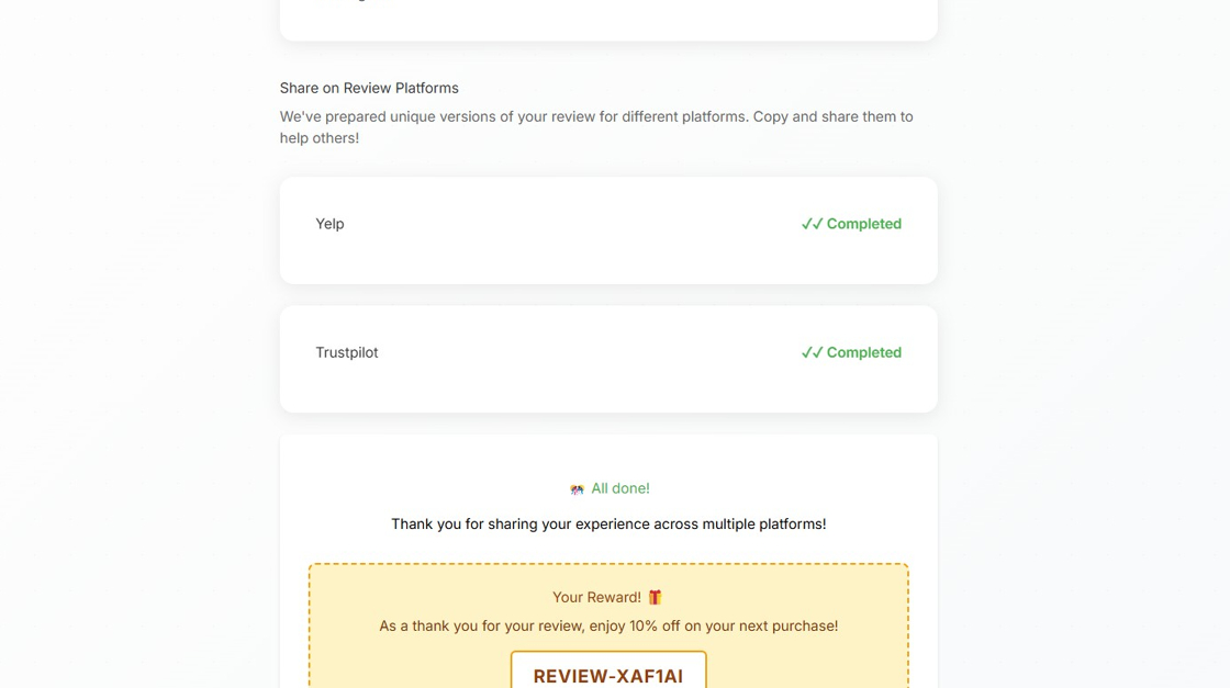 Reward coupon display