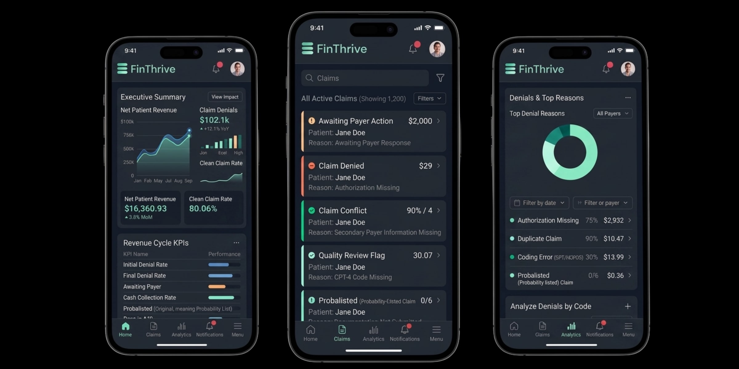 FinThrive dark mode prototype