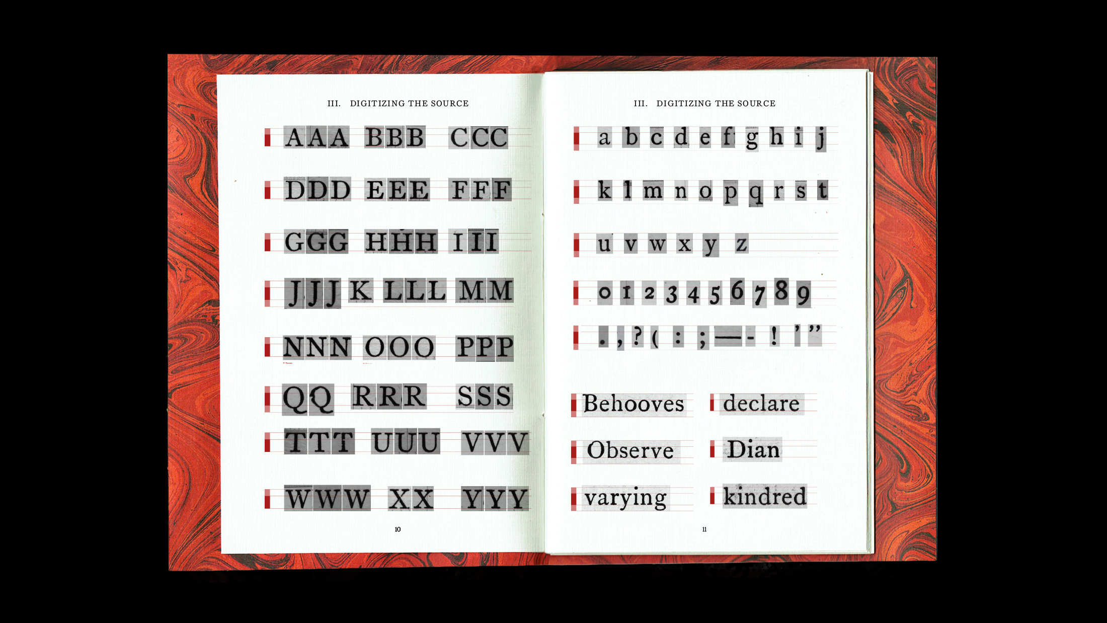 Photograph of a 10x micro lens / loupe on top of a page of Dante's Pergatory.