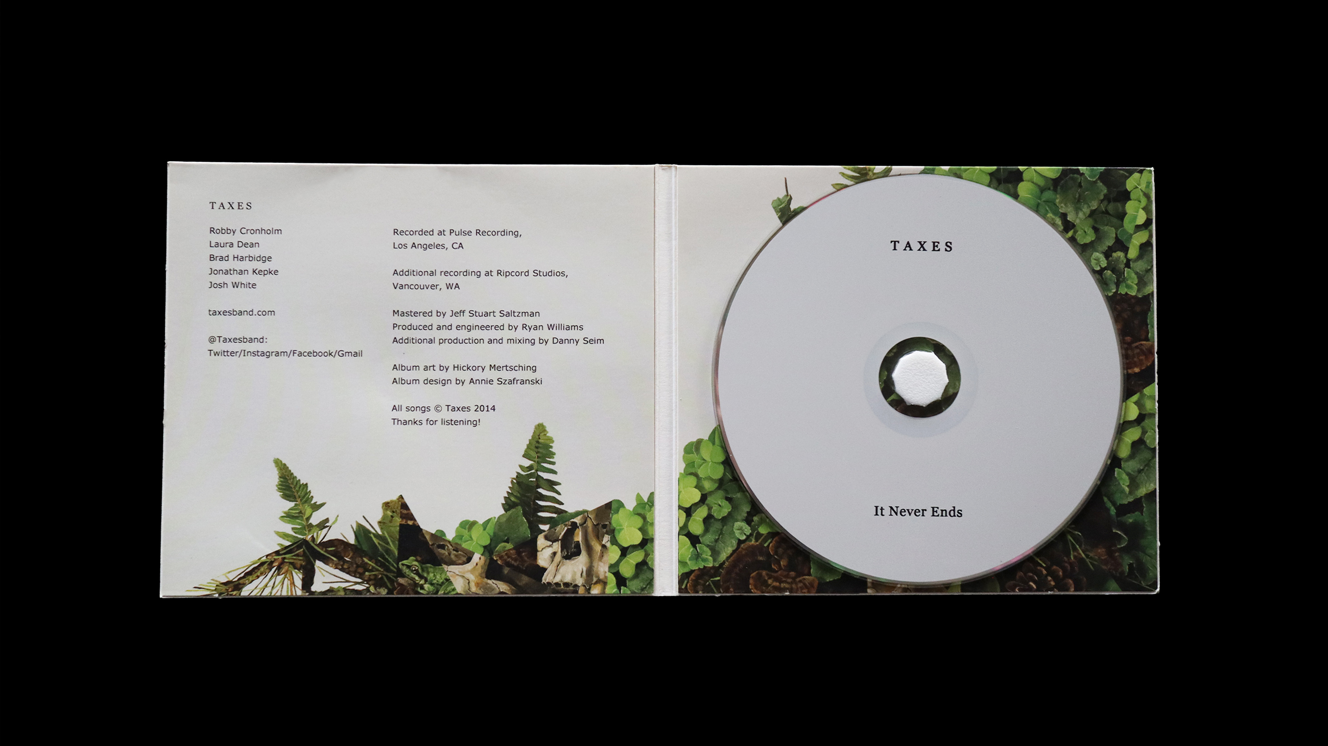 Top down photo of the CD open