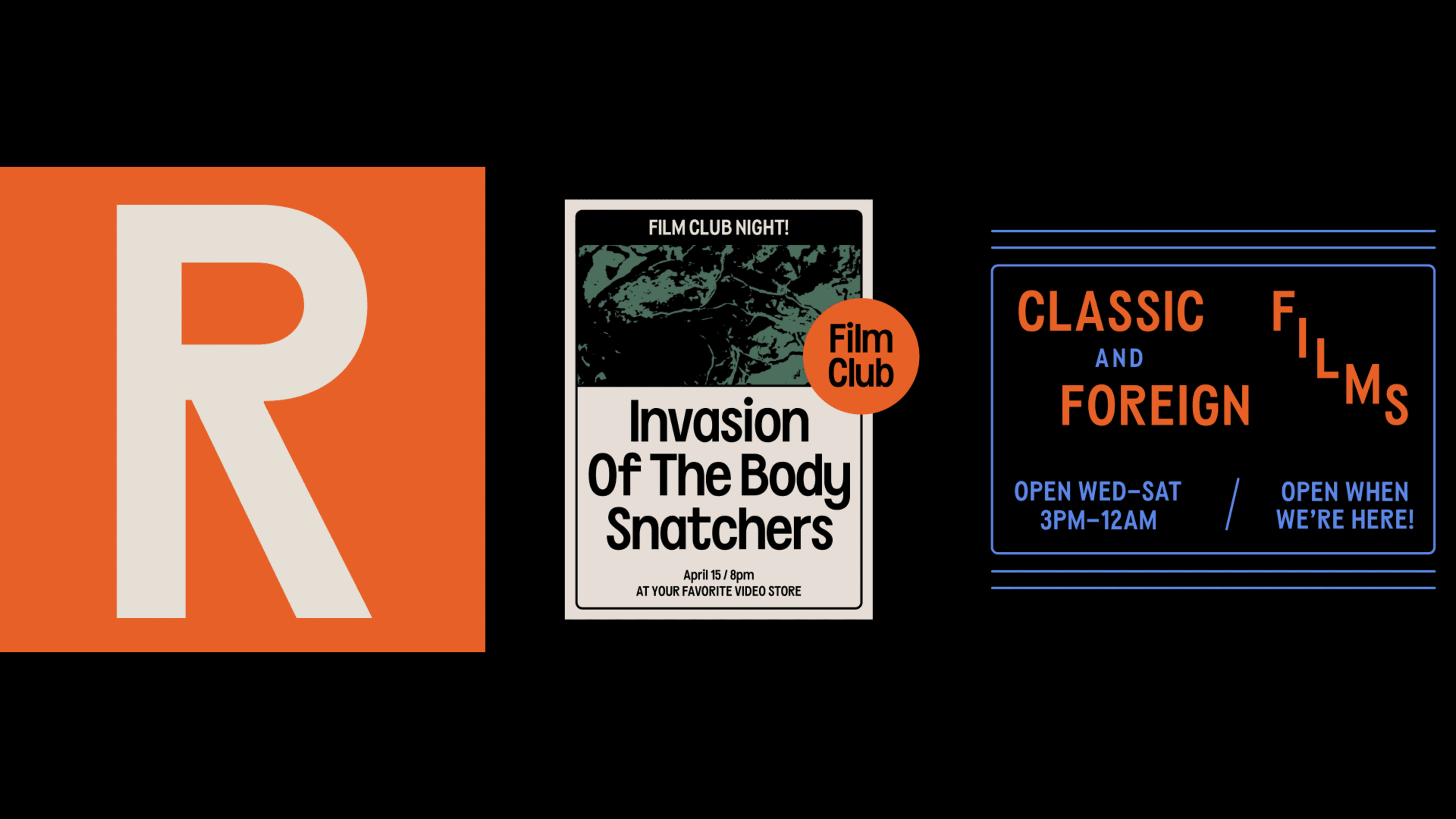 Marlborough titling in use on an example film club flyer and film signage
