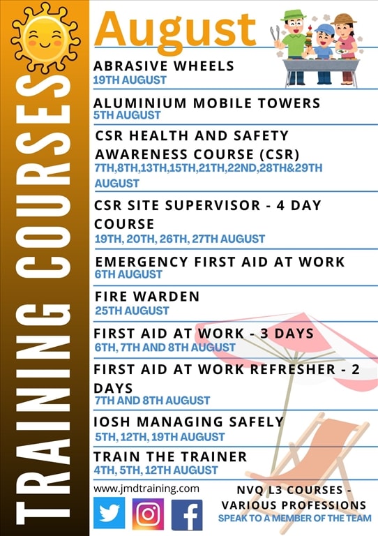 August 2025 Training Schedule