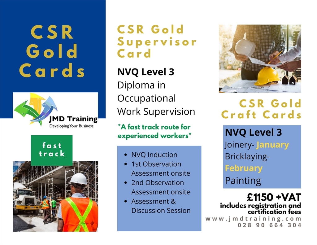 Gold CSR Card- Supervisor and Craft NVQ programme