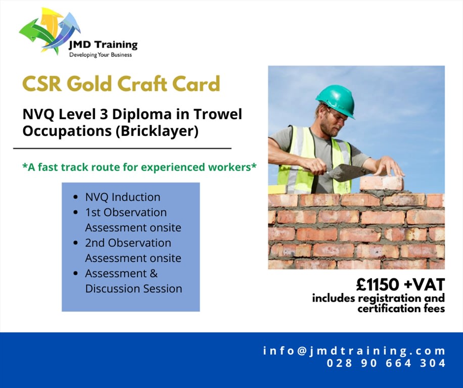 NVQ L3 in Bricklaying 23rd February