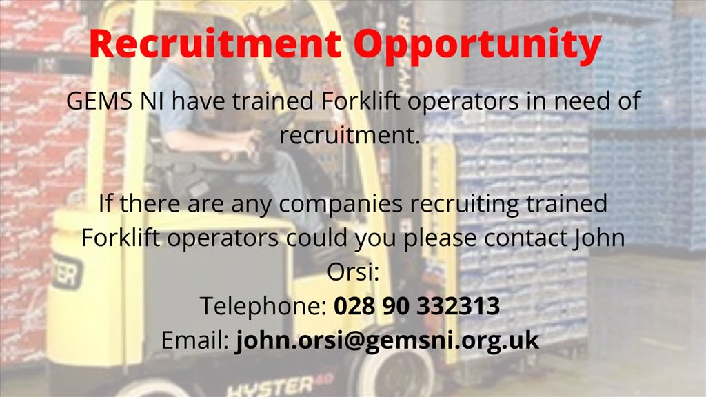 Recruitment Opportunity - GEMS NI