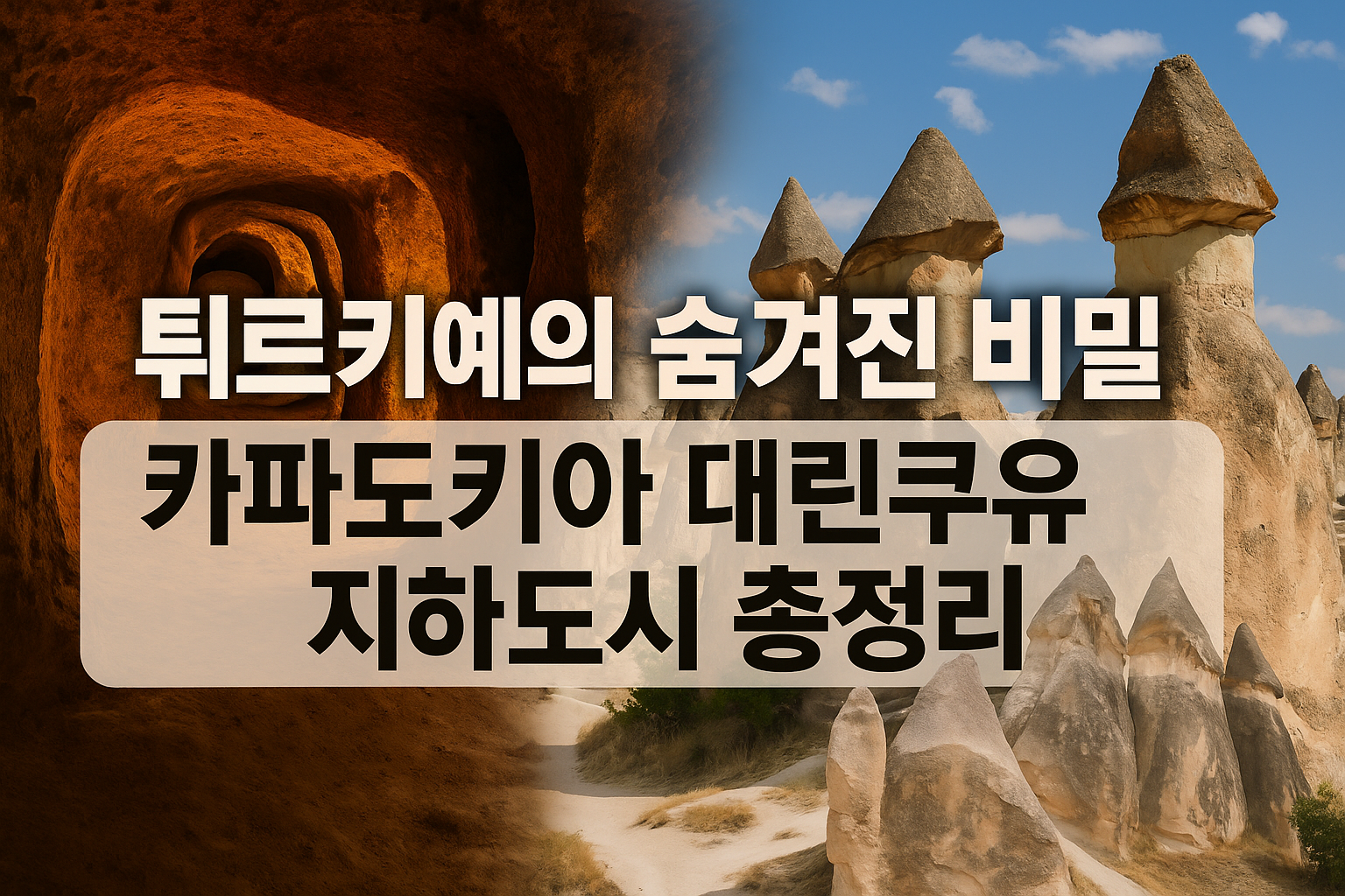 튀르키예 카파도키아 데린쿠유 지하도시 총정리 튀르키예 카파도키아 데린쿠유 지하도시와 바위 지형 전경