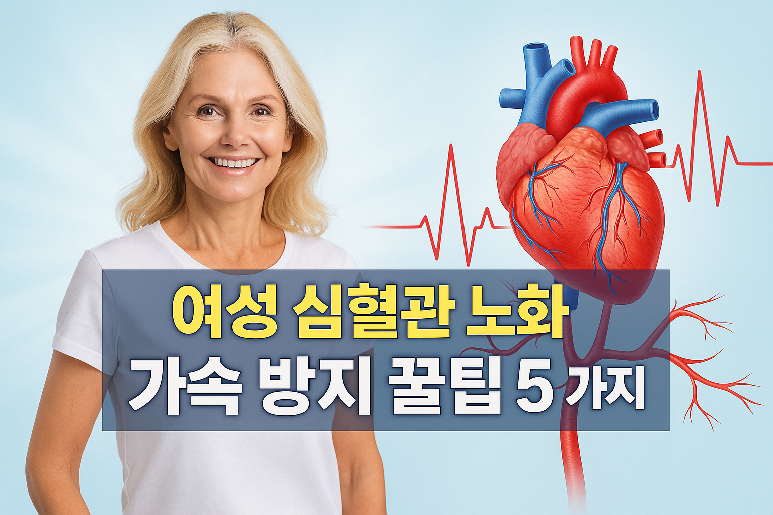 여성 심혈관 노화 가속 방지를 위한 건강 관리 꿀팁 5가지 이미지