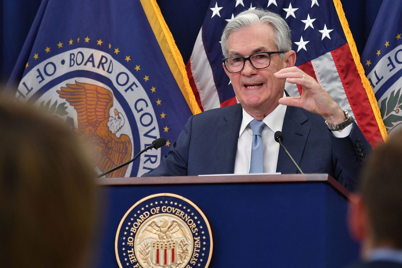 제롬 파월 연준 의장이 2025년 9월 FOMC 금리 인하 결정을 발표하는 기자회견 모습