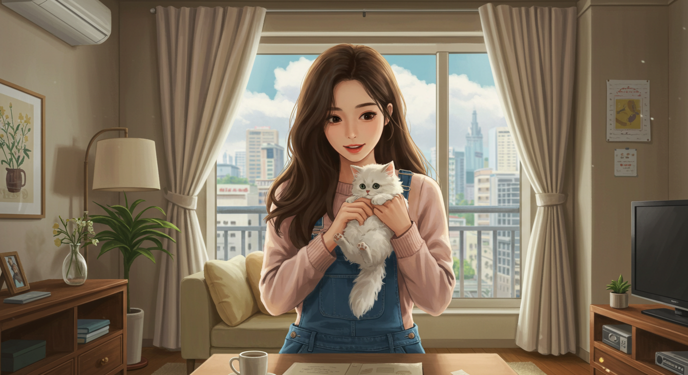 고양이를 안고 있는 집사의 모습, 고양이 미각과 단맛 수용체에 대한 블로그 글 대표 이미지