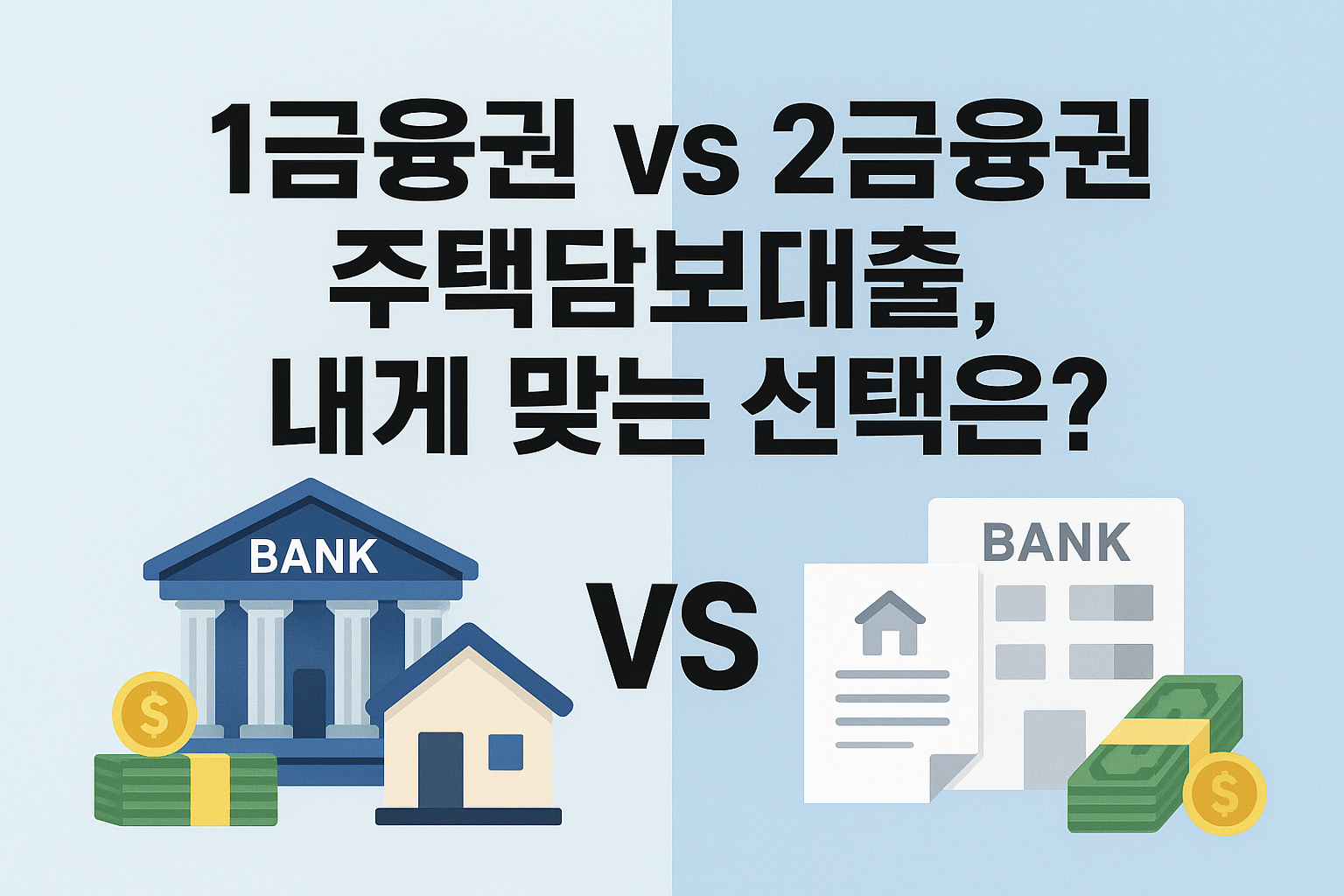1금융권 vs 2금융권 주택담보대출 비교 - 은행과 저축은행 금리 심사기준 차이점