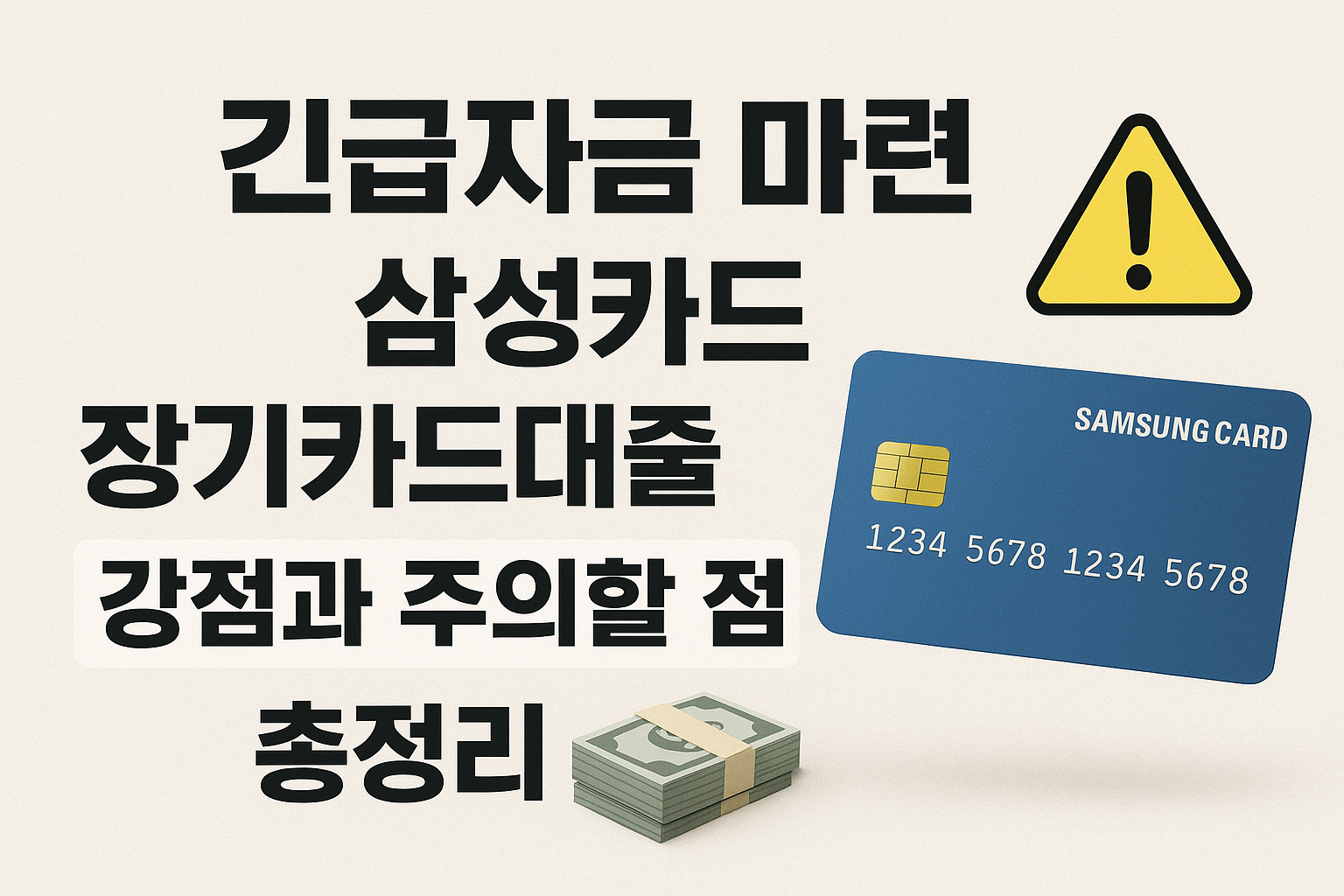 삼성카드 장기카드대출 카드론 주의사항 - 긴급자금 마련 시 강점과 체크포인트