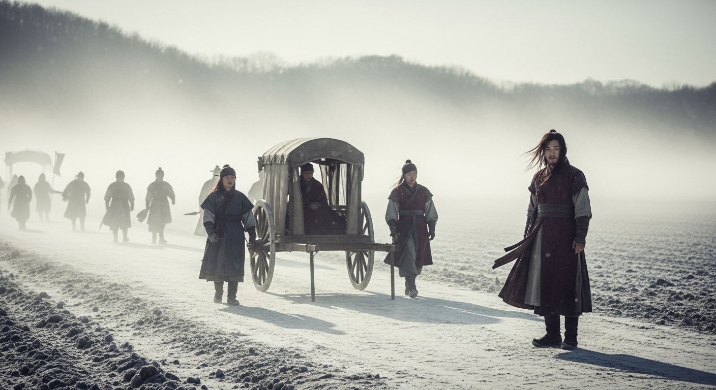 서동요 시대 신라 선화공주가 수레를 타고 백제로 향하는 장면 - 정치적 스캔들