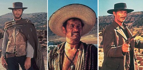 석양의 무법자 주인공 3인 좋은 놈 나쁜 놈 추한 놈 클린트 이스트우드 리 밴 클리프 일라이 왈라치 1966년 스파게티 웨스턴 무법자 3부작 세르지오 레오네