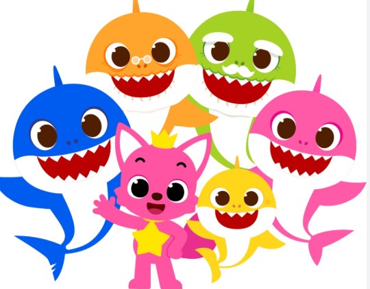 더핑크퐁컴퍼니의 대표 캐릭터 핑크퐁과 아기상어 가족들 일러스트 - 유튜브 163억뷰 기록 주역들